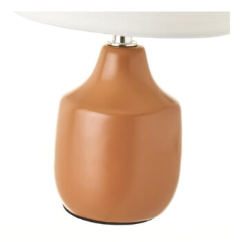 Bielo-hnedá keramická stolová lampa s textilným tienidlom (výška 24 cm) – Casa Selección - Image 4