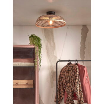 Stropné svietidlo s tienidlom z morskej trávy v čierno-prírodnej farbe ø 45 cm Pantanal – Good&Mojo – Obrázok 3