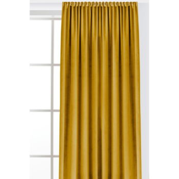 Zamatový dimout záves v horčicovej farbe 530x300 cm Velto – Filumi - Image 2