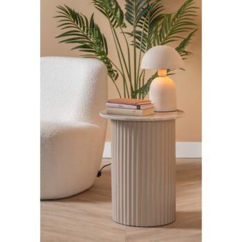 Mramorový okrúhly odkladací stolík ø 50 cm Luscious – Leitmotiv - Image 2