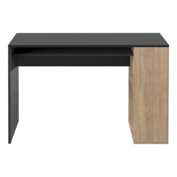 Čierny pracovný stôl v dekore duba 114x50 cm Yale - TemaHome