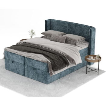 Modrá boxspring posteľ s úložným priestorom 160x200 cm Passion – Maison de Rêve - Image 7
