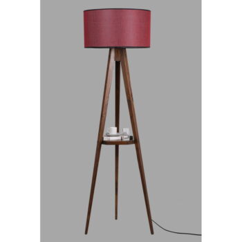 Červeno-hnedá stojacia lampa s textilným tienidlom (výška 153 cm) Sehbalı Tripod – Opviq lights - Image 3
