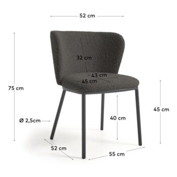 Čierna jedálenská stolička Ciselia – Kave Home - Image 6