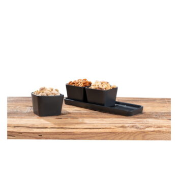 Matne čierne keramické servírovacie misy v súprave 3 ks Snack & Dip – Wenko - Image 6