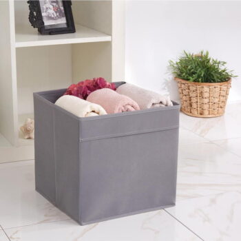 Sivý látkový úložný box 30x30x30 cm – Mioli Decor - Image 2