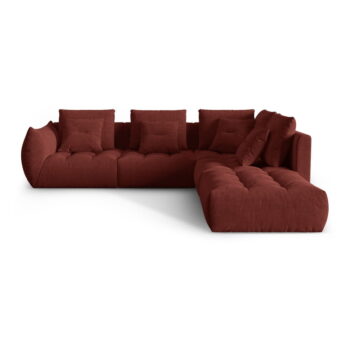 Červená rohová pohovka (pravý roh/do L) Bloom – Micadoni Home