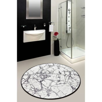 Čierno-biela kúpeľňová predložka Foutastic Marble Circle, ø 100 cm - Image 2