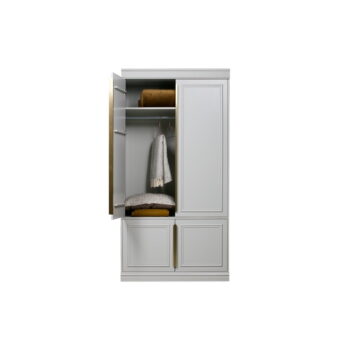 Svetlosivá šatníková skriňa s pántovými dverami z borovicového dreva 110x215 cm Organize – BePureHome - Image 2