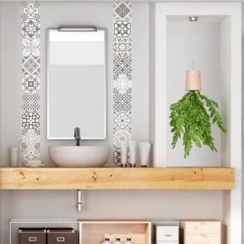 Sada 30 nástenných samolepiek Ambiance Cement Tiles Shade of Gray Bari, 10 × 10 cm – Obrázok 3