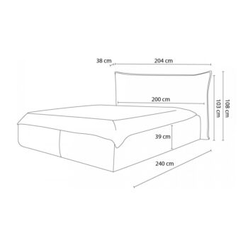 Béžová zamatová čalúnená dvojlôžková posteľ s úložným priestorom s roštom 160x200 cm Jade - Bobochic Paris – Obrázok 5