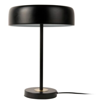 Čierna stolová lampa s kovovým tienidlom (výška 40 cm) Gold Disc – Leitmotiv