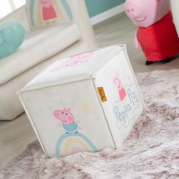 Biely zamatový detský puf Peppa Pig – Roba - Image 6