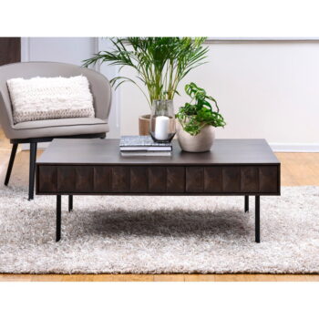 Tmavohnedý konferenčný stolík s doskou v dubovom dekore 71x117 cm Latina – Unique Furniture - Image 4