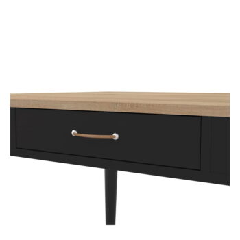 Čierny pracovný stôl s doskou v dekore duba 134x59 cm - TemaHome - Image 6