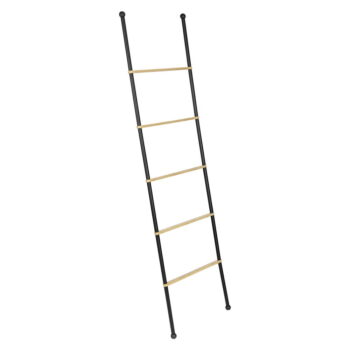 Čierny/prírodný kovový dekoratívny rebrík Bambusa - Wenko – Obrázok 2
