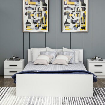 Biela dvojlôžková posteľ 160x200 cm Kale – Kalune Design - Image 3