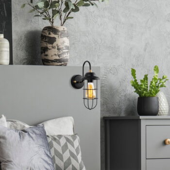 Nástenné svietidlo v čiernej a zlatej farbe ø 10 cm Mahoni – Opviq lights - Image 5