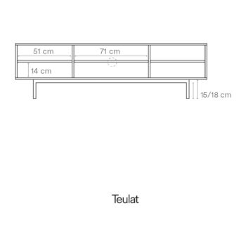 Sivý TV stolík 180x52 cm Sierra – Teulat - Image 6