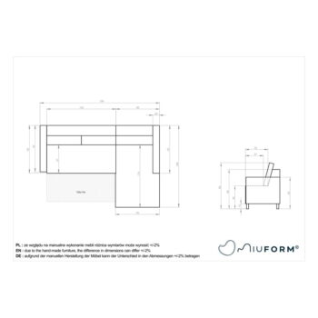 Horčicovožltá zamatová rozkladacia rohová pohovka Miuform Lofty Lilly, ľavý roh - Image 3