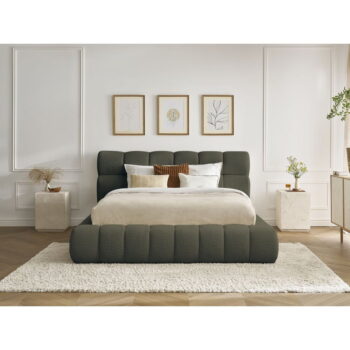 Zelená čalúnená dvojlôžková posteľ s úložným priestorom s roštom 160x200 cm Mont Blanc – Bobochic Paris - Image 8
