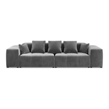Sivá zamatová pohovka 320 cm Rome Velvet - Cosmopolitan Design