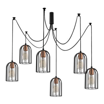 Čierne závesné svietidlo pre 6 žiaroviek Opviq lights Pamukkale – Obrázok 2