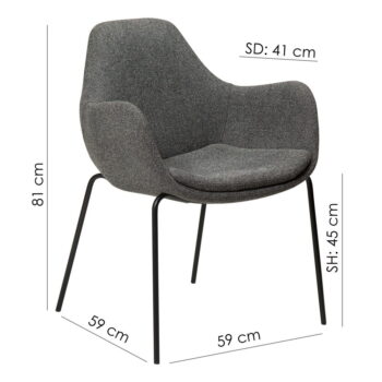 Béžové kreslo z textílie buklé Zimmer – DAN-FORM Denmark - Image 2