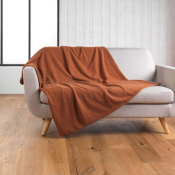 Červenooranžová fleecová deka 125x150 cm Curly Wooly – douceur d'intérieur – Obrázok 3