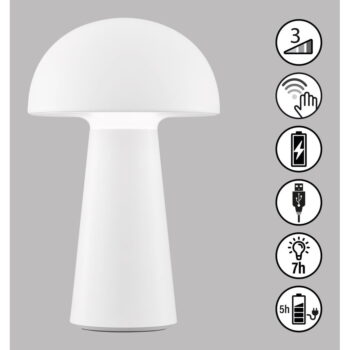 Biela LED stmievateľná stolová lampa so senzorom pohybu (výška 22 cm) Viga – Fischer & Honsel - Image 2