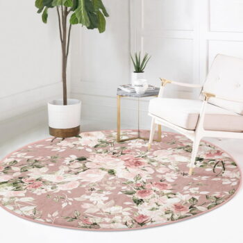 Svetloružový prateľný okrúhly koberec vhodný pre robotické vysávače ø 120 cm Comfort – Mila Home – Obrázok 2