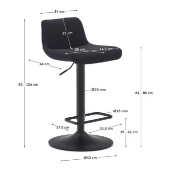 Čierne barové stoličky v súprave 2 ks 103 cm Zenda – Kave Home - Image 7