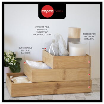 Bambusové organizéry do zásuvky v súprave 3 ks Copco - Kitchen Craft - Image 2