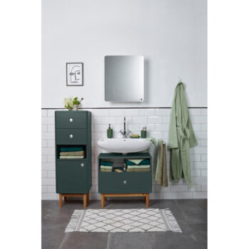 Tmavozelená závesná/so zrkadlom kúpeľňová skrinka 50x58 cm Color Bath – Tom Tailor – Obrázok 3