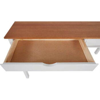 Bielo-hnedý pracovný stôl Støraa Gava, dĺžka 140 cm - Image 5