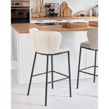 Biela barová stolička (výška sedadla 65 cm) Ciselia – Kave Home - Image 3