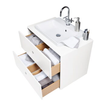 Biela závesná skrinka s umývadlom bez batérie 80x62 cm Color Bath – Tom Tailor – Obrázok 2