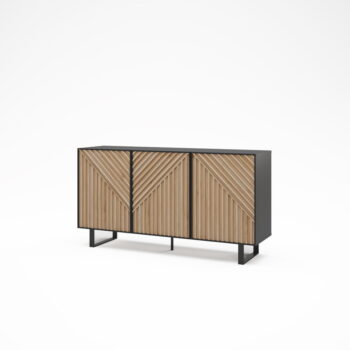 Komoda v dekore duba v čierno-prírodnej farbe 151x80x40 cm Alana – Marckeric - Image 4