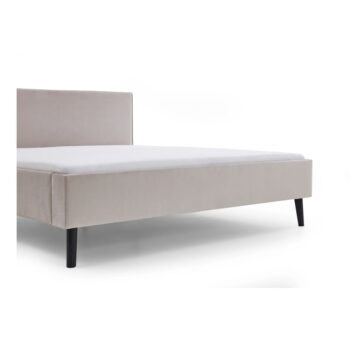 Béžová čalúnená dvojlôžková posteľ 180x200 cm Leira – Meise Möbel - Image 11