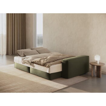 Zelená rozkladacia pohovka z textílie bouclé 247 cm Jodie – Micadoni Home - Image 7
