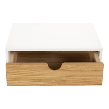 Biely/prírodný nočný stolík v dekore duba Farsta - Woodman - Image 4
