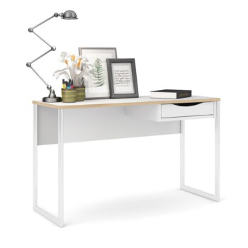 Biely pracovný stôl Tvilum Function Plus, 130 x 48 cm – Obrázok 7