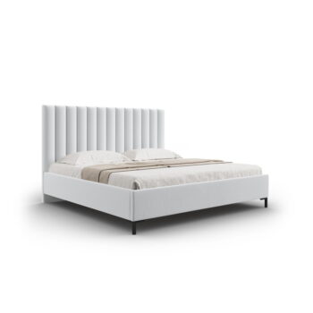 Svetlosivá čalúnená dvojlôžková posteľ s úložným priestorom s roštom 140x200 cm Casey – Mazzini Beds
