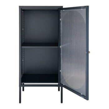 Čierna kovová vitrína 50x110 cm Adelaide – House Nordic - Image 3