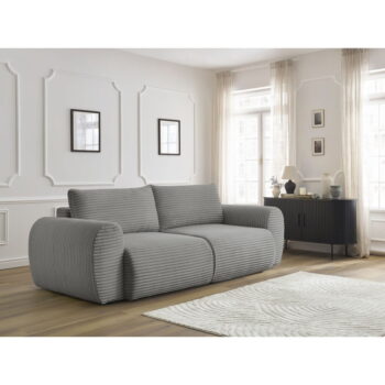 Tmavosivá menčestrová rozkladacia pohovka 257 cm Lucien – Bobochic Paris - Image 8