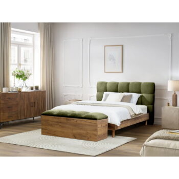Zelená čalúnená dvojlôžková posteľ s roštom 180x200 cm Kumo – Bobochic Paris - Image 9