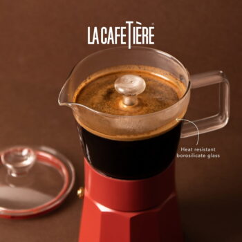 Červená moka kanvička z nerezovej ocele 0.29 l La Cafetiere Verona - Kitchen Craft – Obrázok 3