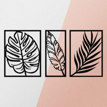 Kovová nástenná dekorácia 80x38 cm Leaf – Wallity - Image 6