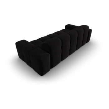 Čierna zamatová pohovka 222 cm Kendal - Micadoni Home - Image 3