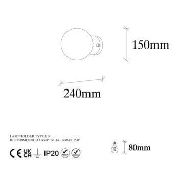 Nástenné svietidlo v bielej a bronzovej farbe ø 15 cm Atmaca – Opviq lights - Image 6